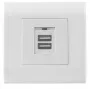 Intellinet Toma de pared USB-A de 2 puertos con tapa, dos puertos de carga con tapa de seguridad, salida 5 V / 2,1 A, tapa europea de 80 x 80