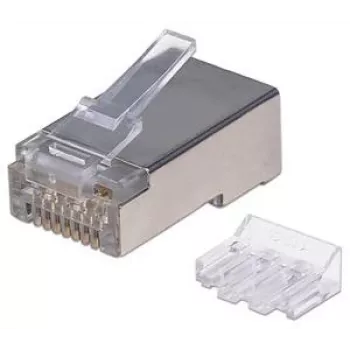 Intellinet Conector modular RJ45 Pro Line, Cat6A, STP, 3 dientes, para conductores rígidos y flexibles, contactos dorados de 50 µ, 70 unidades