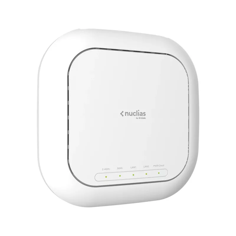 D-Link Punto de acceso Nuclias Wireless AC1900 Wave2, 2,4 GHz, 5 GHz, 1900 Mbit/s, SSID, WPA, WPA-Enterprise, WPA-PSK, WPA2-Enterprise, WPA2-PSK, WPA3, WPA3-PSK, 10,100,1000 Mbit/s