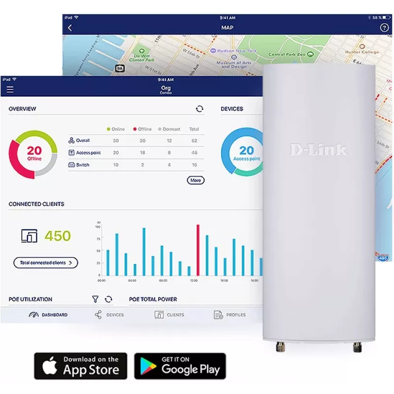 D-Link Punto de acceso exterior gestionado en la nube Wireless AC1300 Wave 2