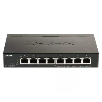 D-Link Switch gestionado Smart de 8 puertos PoE Gigabit, Gestionado, L2/L3, Gigabit Ethernet (10/100/1000), Dúplex completo, Power over Ethernet (PoE)