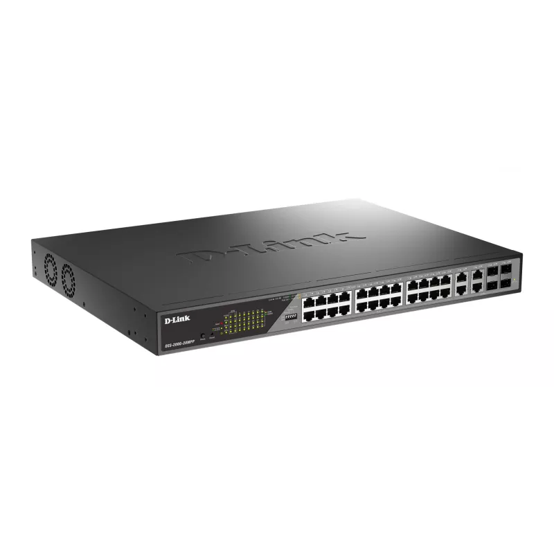 D-Link DSS-200G-28MPP Switch de red Gestionado L2 Gigabit Ethernet (10/100/1000) Power over Ethernet (PoE) 1U Gris