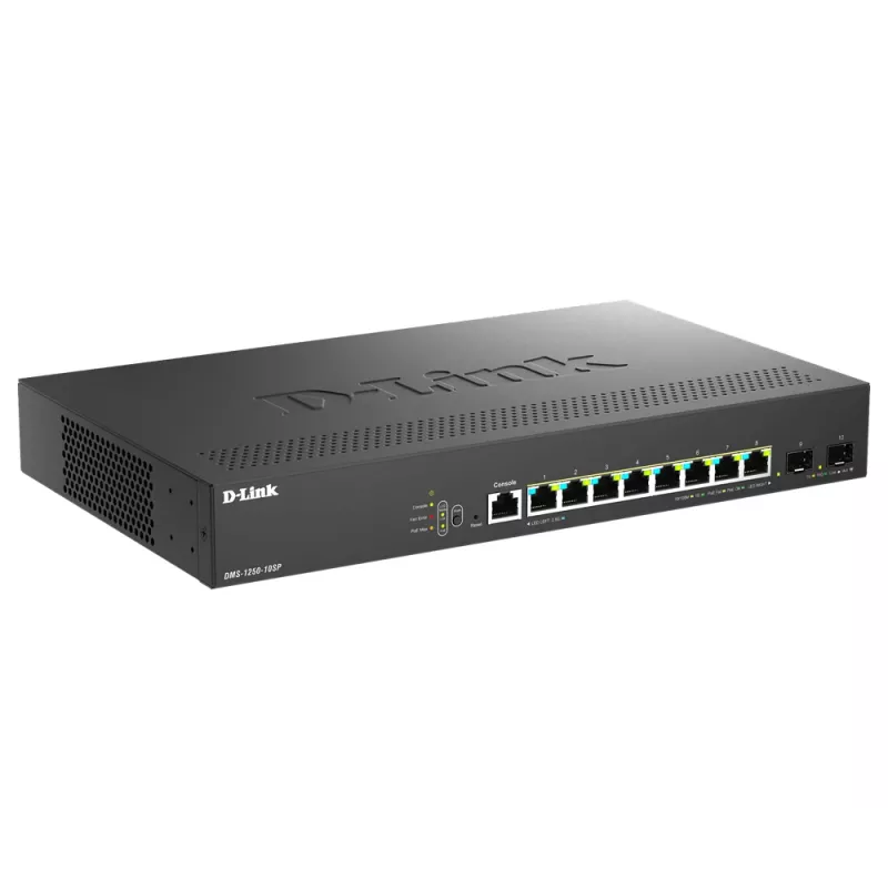 D-Link DMS-1250-10SP/E Switch de red Gestionado 2.5G Ethernet (100/1000/2500) Power over Ethernet (PoE) Negro