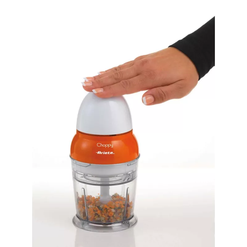 Ariete Choppy, 0,25 L, 4,22 kg, Naranja, Blanco, Acero inoxidable, 100 mm, 100 mm