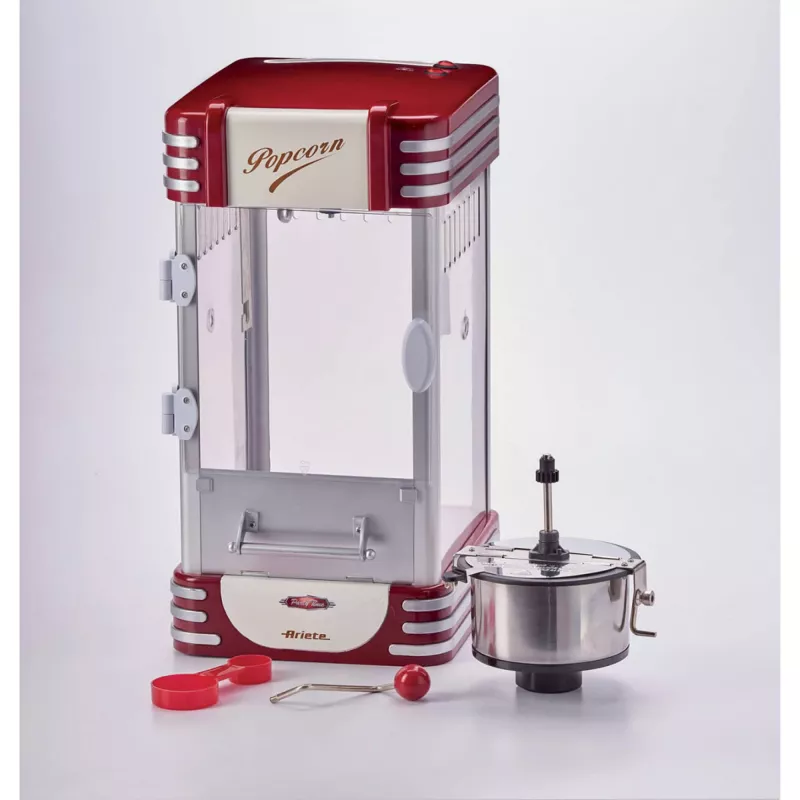 Ariete 2953 Popcorn Popper XL, capacidad total 2,4 L, capacidad del bol 700 g, 310 W, rojo/blanco, 290 x 340 x 520 mm