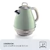 Ariete 2869 Hervidor de agua Vintage, acero inoxidable, 1,7 l, apagado automático, 2000 W, para agua, té e infusiones de hierbas, verde pastel