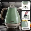 Ariete 2869 Hervidor de agua Vintage, acero inoxidable, 1,7 l, apagado automático, 2000 W, para agua, té e infusiones de hierbas, verde pastel