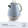 Ariete 2869 Hervidor de agua Vintage, acero inoxidable, 1,7 L, apagado automático, 2000 W, para agua, té e infusiones de hierbas, azul pastel
