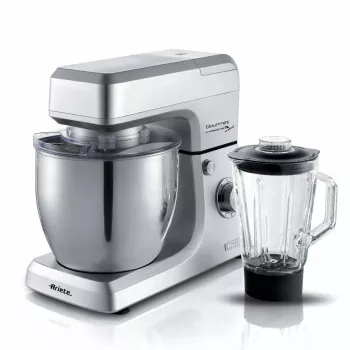 Ariete 1598 Gourmet Professional 7L Metal - Batidora planetaria con mezclador - bol de acero inoxidable - 7 L - jarra de vidrio - 1200 vatios - 6 velocidades