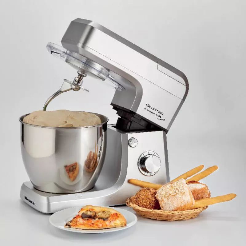 Ariete 1598 Gourmet Professional 7L Metal - Batidora planetaria con mezclador - bol de acero inoxidable - 7 L - jarra de vidrio - 1200 vatios - 6 velocidades