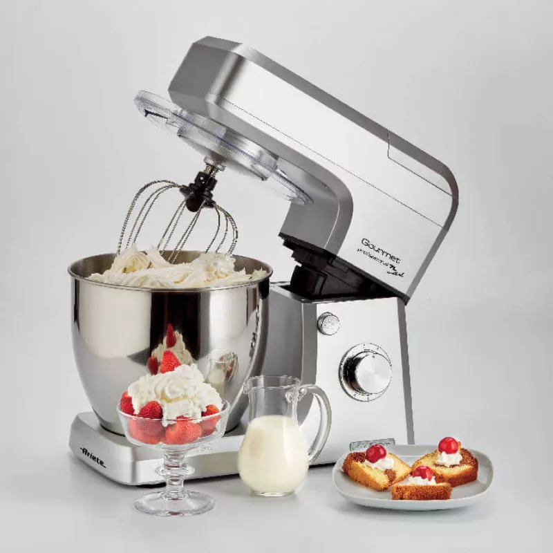Ariete 1598 Gourmet Professional 7L Metal - Batidora planetaria con mezclador - bol de acero inoxidable - 7 L - jarra de vidrio - 1200 vatios - 6 velocidades