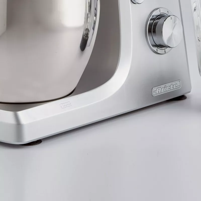 Ariete 1598 Gourmet Professional 7L Metal - Batidora planetaria con mezclador - bol de acero inoxidable - 7 L - jarra de vidrio - 1200 vatios - 6 velocidades