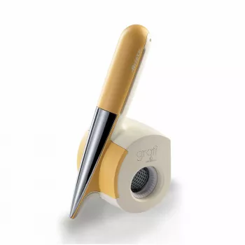 Ariete 457 Gratì Waterproof – Rallador eléctrico resistente al agua – Inalámbrico – Lavable bajo el grifo – 2 rodillos de acero inoxidable – blanco y amarillo