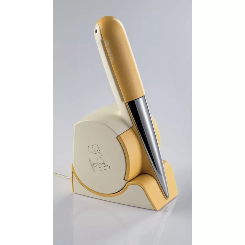 Ariete 457 Gratì Waterproof – Rallador eléctrico resistente al agua – Inalámbrico – Lavable bajo el grifo – 2 rodillos de acero inoxidable – blanco y amarillo