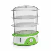 Ariete 911 Healthy Steam - Vaporera eléctrica - 3 cestas - Recipiente para arroz - Temporizador 60 min. - 800 vatios - 9 litros - blanco y verde