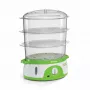 Ariete 911 Healthy Steam - Vaporera eléctrica - 3 cestas - Recipiente para arroz - Temporizador 60 min. - 800 vatios - 9 litros - blanco y verde