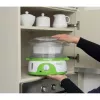 Ariete 911 Healthy Steam - Vaporera eléctrica - 3 cestas - Recipiente para arroz - Temporizador 60 min. - 800 vatios - 9 litros - blanco y verde
