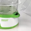 Ariete 911 Healthy Steam - Vaporera eléctrica - 3 cestas - Recipiente para arroz - Temporizador 60 min. - 800 vatios - 9 litros - blanco y verde