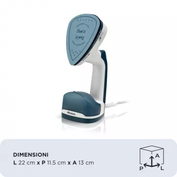 Ariete 6246 Duetto Plancha para ropa - Plancha vertical y plancha con suela cerámica antiadherente - 1000 vatios - blanco y azul