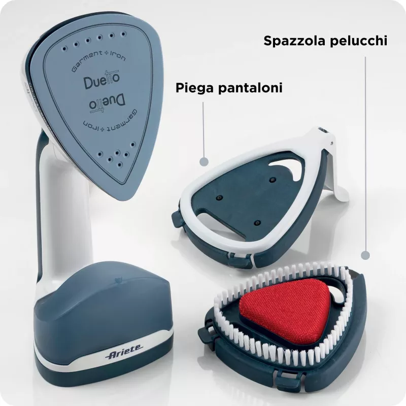 Ariete 6246 Duetto Plancha para ropa - Plancha vertical y plancha con suela cerámica antiadherente - 1000 vatios - blanco y azul
