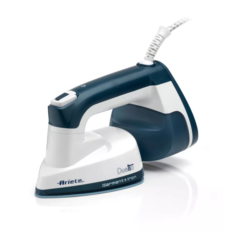Ariete 6246 Duetto Plancha para ropa - Plancha vertical y plancha con suela cerámica antiadherente - 1000 vatios - blanco y azul