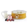 Ariete 617 Yogurella – Yogurtera eléctrica – 7 vasos de vidrio – 1,3 kg de yogur casero – 20 vatios – blanco y amarillo