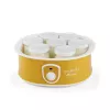 Ariete 617 Yogurella – Yogurtera eléctrica – 7 vasos de vidrio – 1,3 kg de yogur casero – 20 vatios – blanco y amarillo