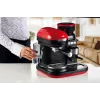 Ariete 1318 Moderna Cafetera espresso con molinillo de café integrado, para granos de café y café molido, espumador de leche Cappuccinatore, filtro para 1 y 2 tazas, 1080 W, 800 ml, rojo