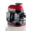 Ariete 1318 Moderna Cafetera espresso con molinillo de café integrado, para granos de café y café molido, espumador de leche Cappuccinatore, filtro para 1 y 2 tazas, 1080 W, 800 ml, rojo