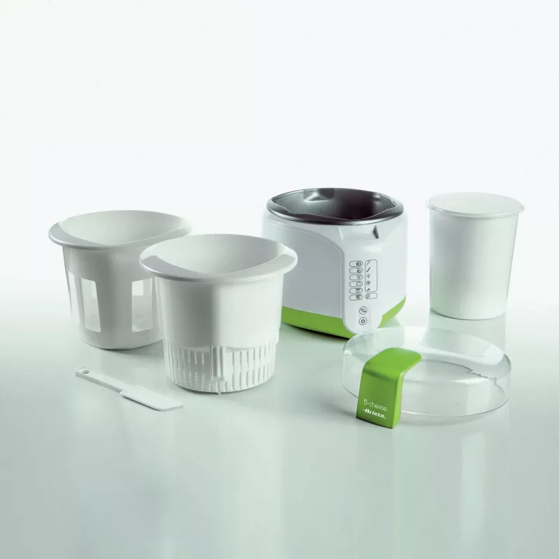 Ariete 615 B-Cheese Máquina para queso y yogur, 6 programas preestablecidos, cesta antiadherente extraíble, apta para veganos y personas con intolerancias alimentarias, amplio recetario, 500 W, blanco/verde