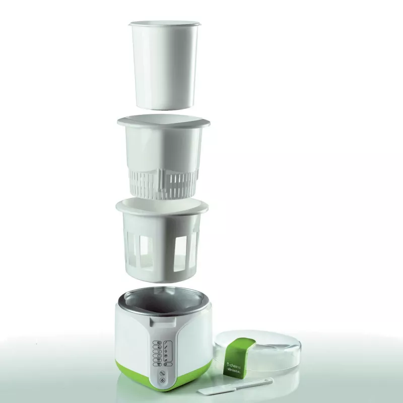 Ariete 615 B-Cheese Máquina para queso y yogur, 6 programas preestablecidos, cesta antiadherente extraíble, apta para veganos y personas con intolerancias alimentarias, amplio recetario, 500 W, blanco/verde