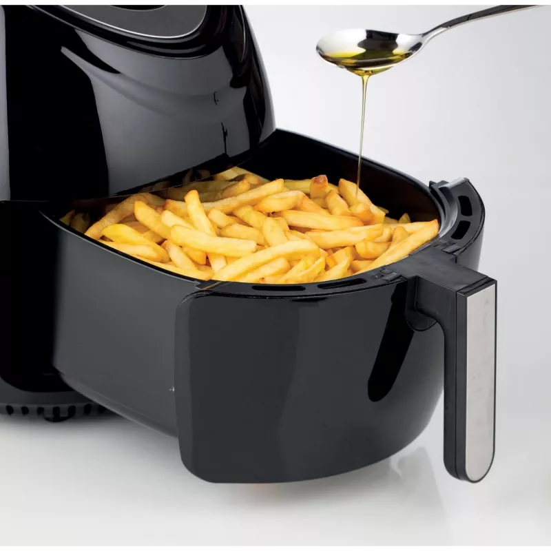 Ariete 4618 Airy Fryer XXL - Freidora de aire - Freír 2,5 kg de patatas fritas - 7 litros - Cocinar sin aceite ni grasa - 1800 vatios - negro