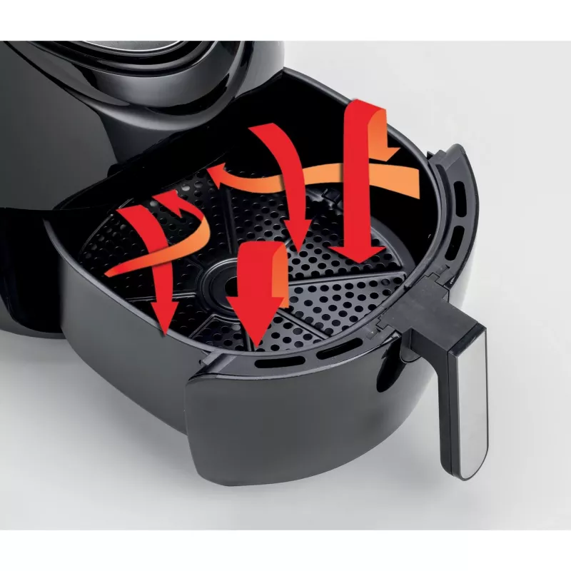 Ariete 4618 Airy Fryer XXL - Freidora de aire - Freír 2,5 kg de patatas fritas - 7 litros - Cocinar sin aceite ni grasa - 1800 vatios - negro
