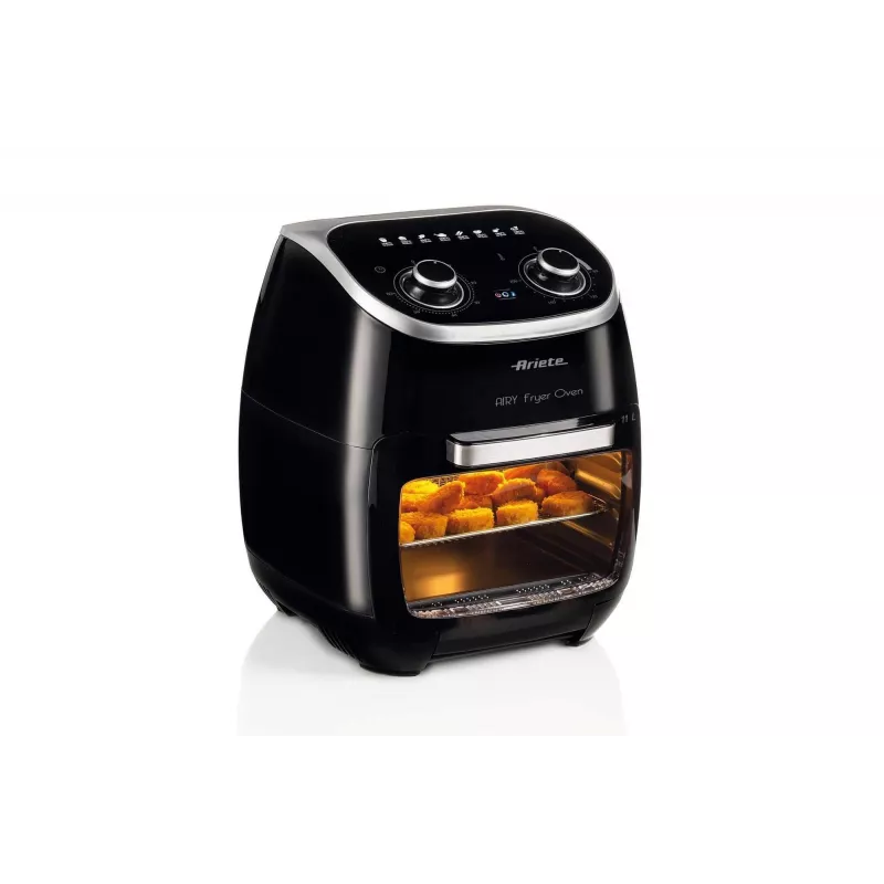 Ariete 4619 Airy Fryer Horno – Freidora de aire y horno eléctrico con asador giratorio – Cesta giratoria – Deshidratador – 2000 vatios – 11 litros – acero