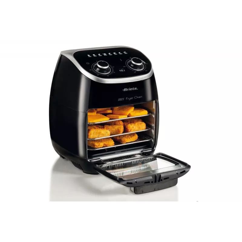 Ariete 4619 Airy Fryer Horno – Freidora de aire y horno eléctrico con asador giratorio – Cesta giratoria – Deshidratador – 2000 vatios – 11 litros – acero