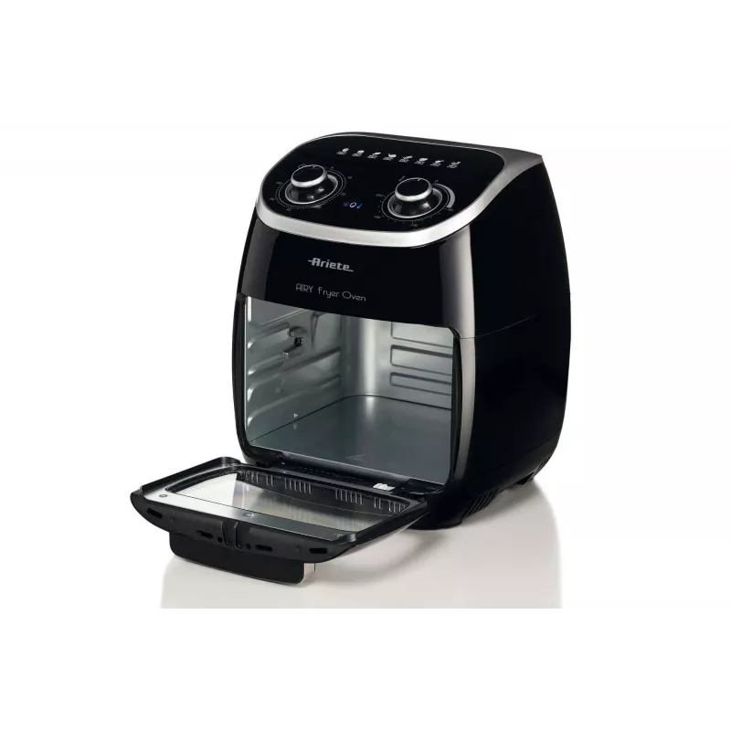 Ariete 4619 Airy Fryer Horno – Freidora de aire y horno eléctrico con asador giratorio – Cesta giratoria – Deshidratador – 2000 vatios – 11 litros – acero