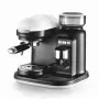 Ariete 1318 Moderna Cafetera espresso con molinillo de café integrado, para granos de café y café molido, boquilla espumadora de leche para capuchino, filtro para 1 y 2 tazas, 1080 W, 800 cc, blanco