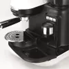 Ariete 1318 Moderna Cafetera espresso con molinillo de café integrado, para granos de café y café molido, boquilla espumadora de leche para capuchino, filtro para 1 y 2 tazas, 1080 W, 800 cc, blanco