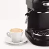 Ariete 1318 Moderna Cafetera espresso con molinillo de café integrado, para granos de café y café molido, espumador de leche para capuchino, filtro para 1 y 2 tazas, 1080 W, 800 ml, negro