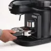Ariete 1318 Moderna Cafetera espresso con molinillo de café integrado, para granos de café y café molido, espumador de leche para capuchino, filtro para 1 y 2 tazas, 1080 W, 800 ml, negro