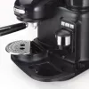 Ariete 1318 Moderna Cafetera espresso con molinillo de café integrado, para granos de café y café molido, espumador de leche para capuchino, filtro para 1 y 2 tazas, 1080 W, 800 ml, negro
