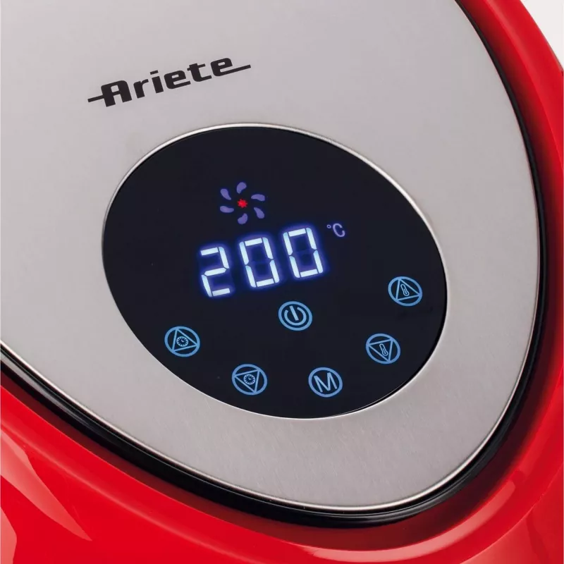 Ariete 4618 Airy Fryer XXL - Freidora de aire - Freír 2,5 kg de patatas fritas - 7 litros - Cocinar sin aceite ni grasa - 1800 vatios - rojo