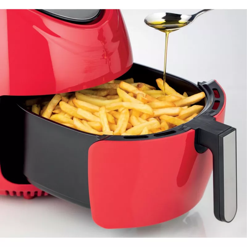 Ariete 4618 Airy Fryer XXL - Freidora de aire - Freír 2,5 kg de patatas fritas - 7 litros - Cocinar sin aceite ni grasa - 1800 vatios - rojo