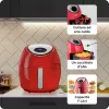 Ariete 4618 Airy Fryer XXL - Freidora de aire - Freír 2,5 kg de patatas fritas - 7 litros - Cocinar sin aceite ni grasa - 1800 vatios - rojo