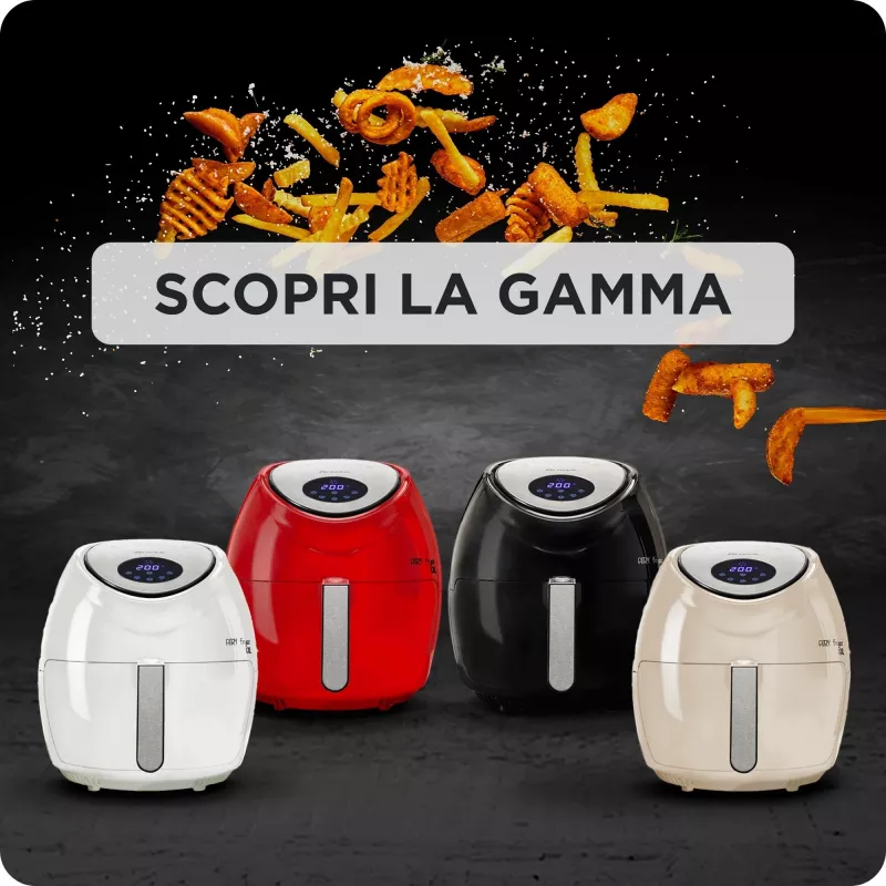 Ariete 4618 Airy Fryer XXL - Freidora de aire - Freír 2,5 kg de patatas fritas - 7 litros - Cocinar sin aceite ni grasa - 1800 vatios - rojo