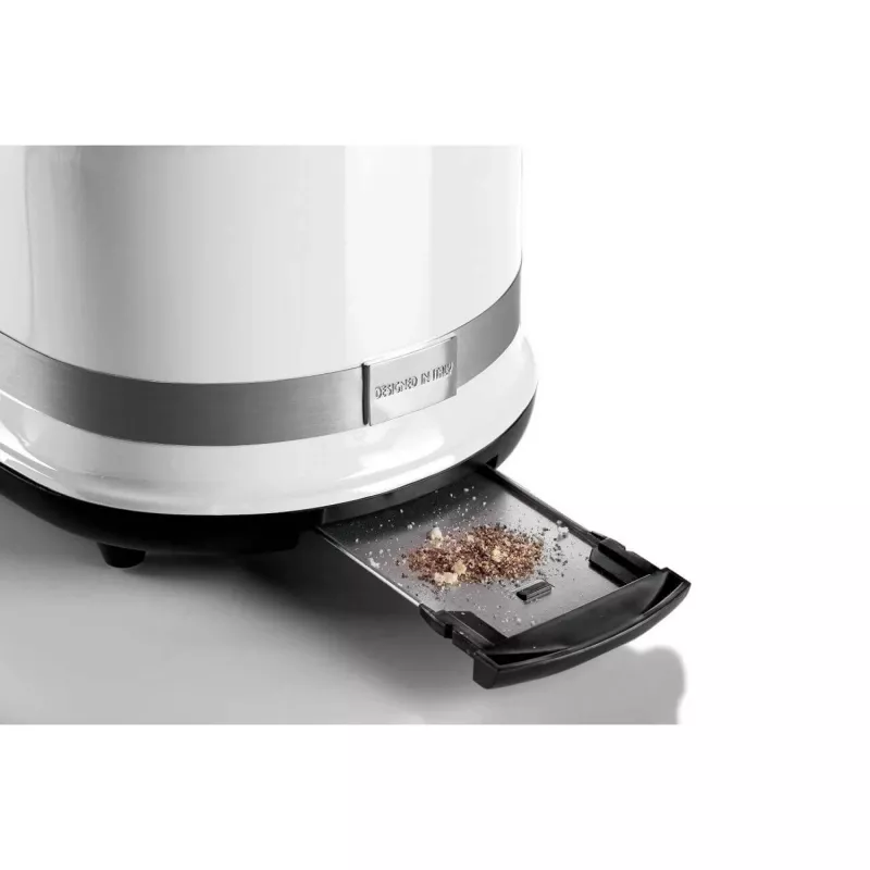 Ariete 149 Tostadora blanca Modern con pinza para 2 rebanadas de pan, sándwich o tostada – 6 niveles de tostado – función descongelar – línea Modern – blanco