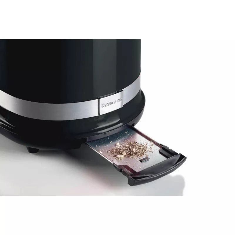 Ariete 149 Tostadora blanca Modern con pinza para 2 rebanadas de pan, sándwich o tostada - 6 niveles de tostado - descongelar - línea Modern - negro