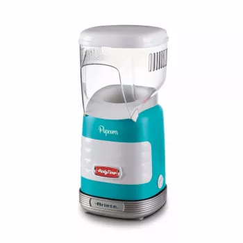 Ariete 2956, Pop Corn Party Time, máquina de palomitas, hace estallar 60 g de maíz para palomitas en 2 minutos con aire caliente, sin grasa, 1000 vatios, azul