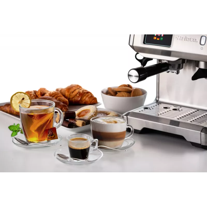 Ariete Cafetera espresso 1312, cafetera espresso, 2 L, granos de café, molinillo integrado, 1600 W, plata