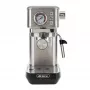 Ariete 1381 Cafetera con manómetro, apta para café molido y cápsulas ESE, 1300 W, capacidad 1,1 l, presión 15 bar, filtro para ½ tazas, boquilla para capuchino, plata